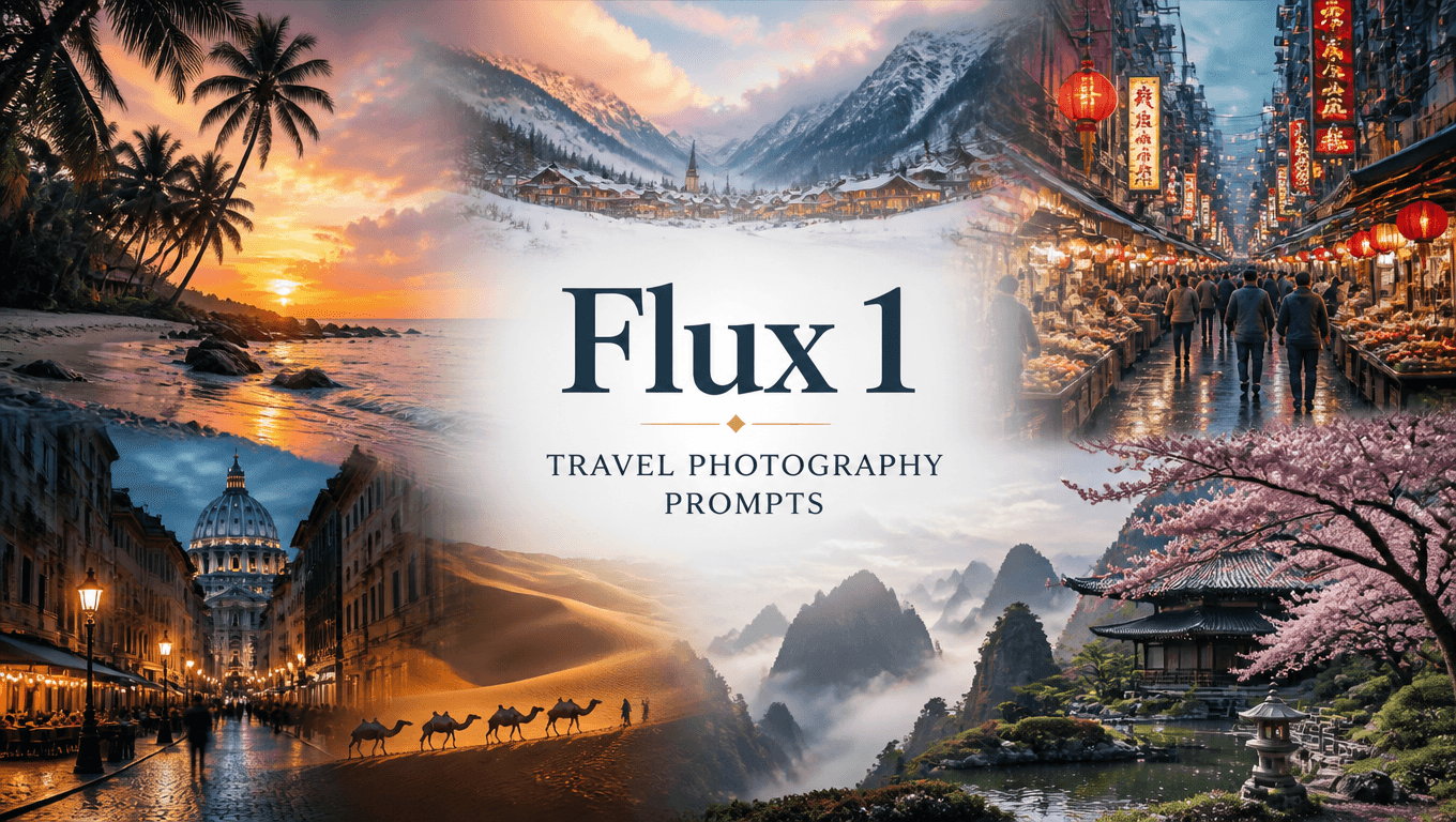 Best Flux 1 Travel Photography Prompts for AI Images