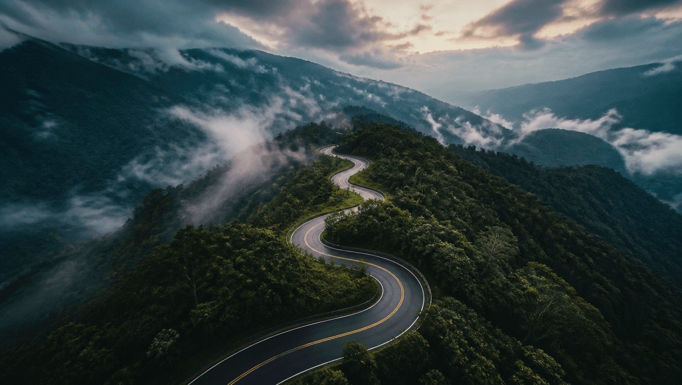 Aerial shot of mountains
