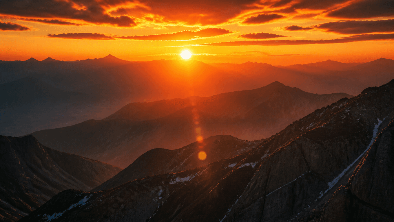 Sunset over mountains