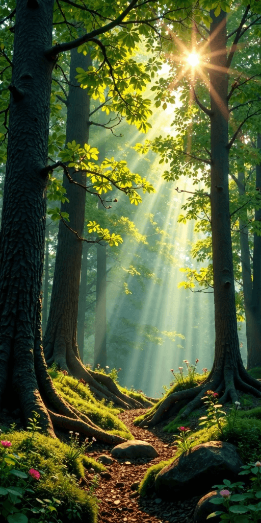 Realistic Forest with Soft Lighting