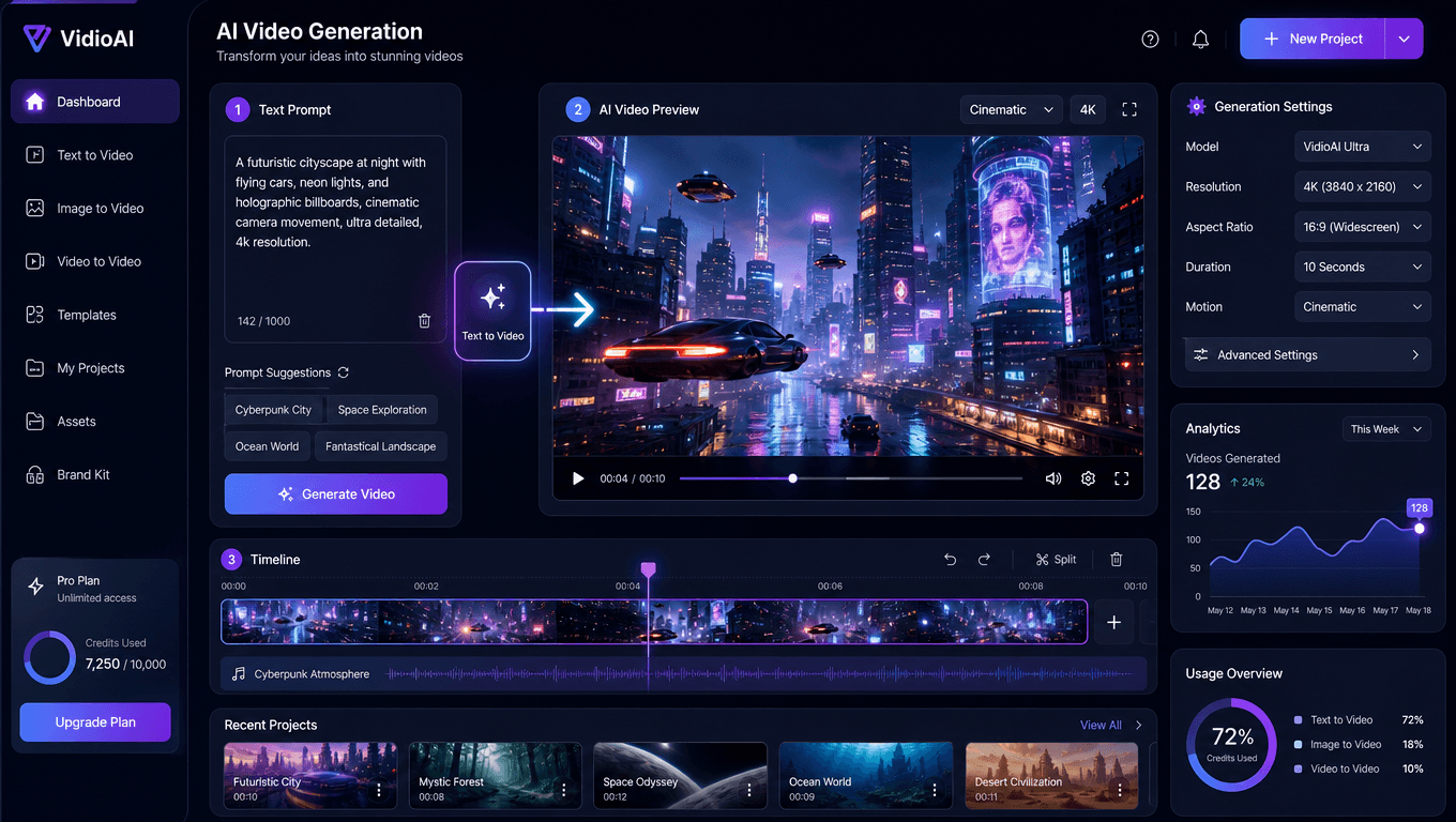 AI Video Generation Dashboard