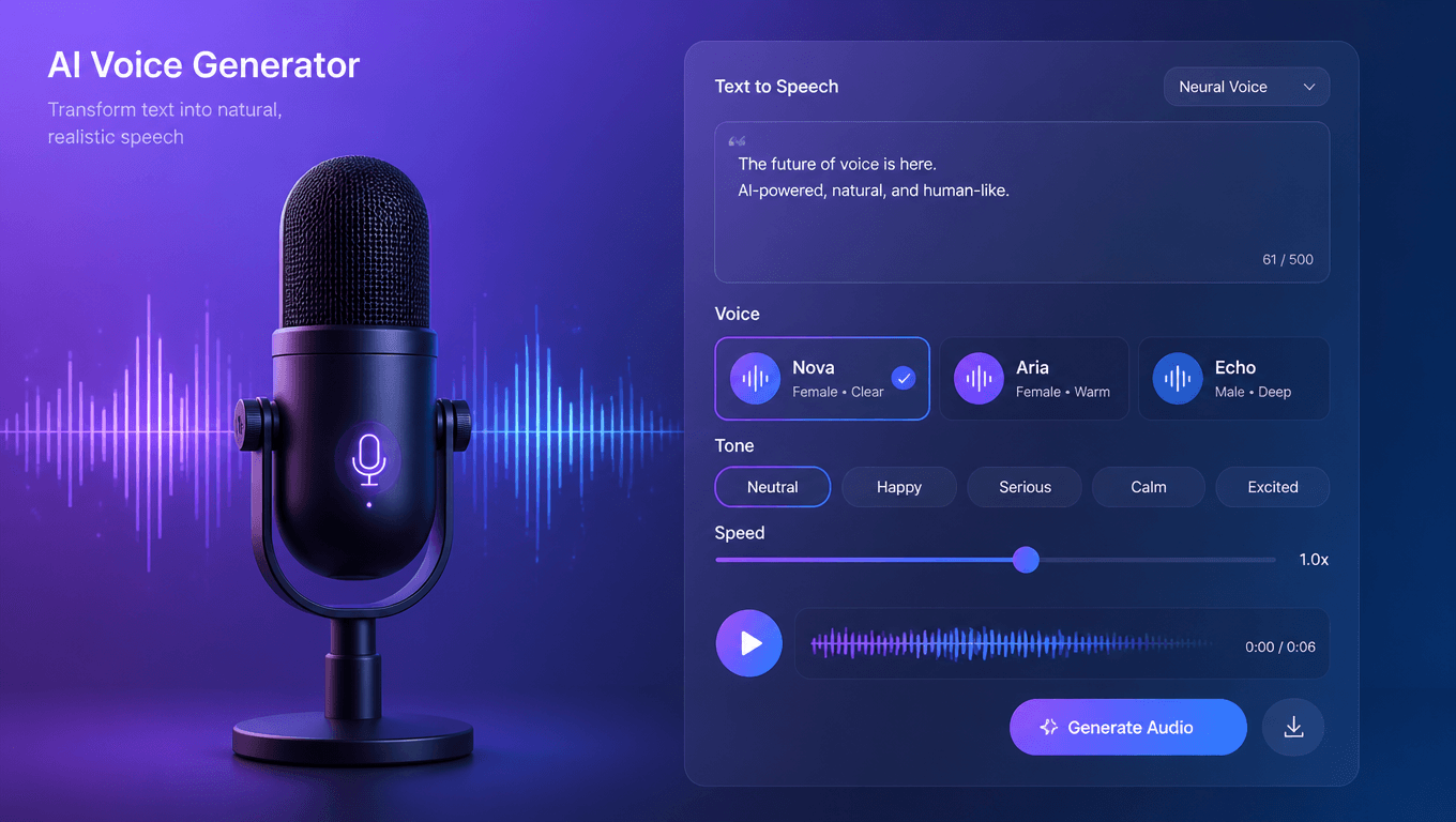 AI Text to Speech Interface