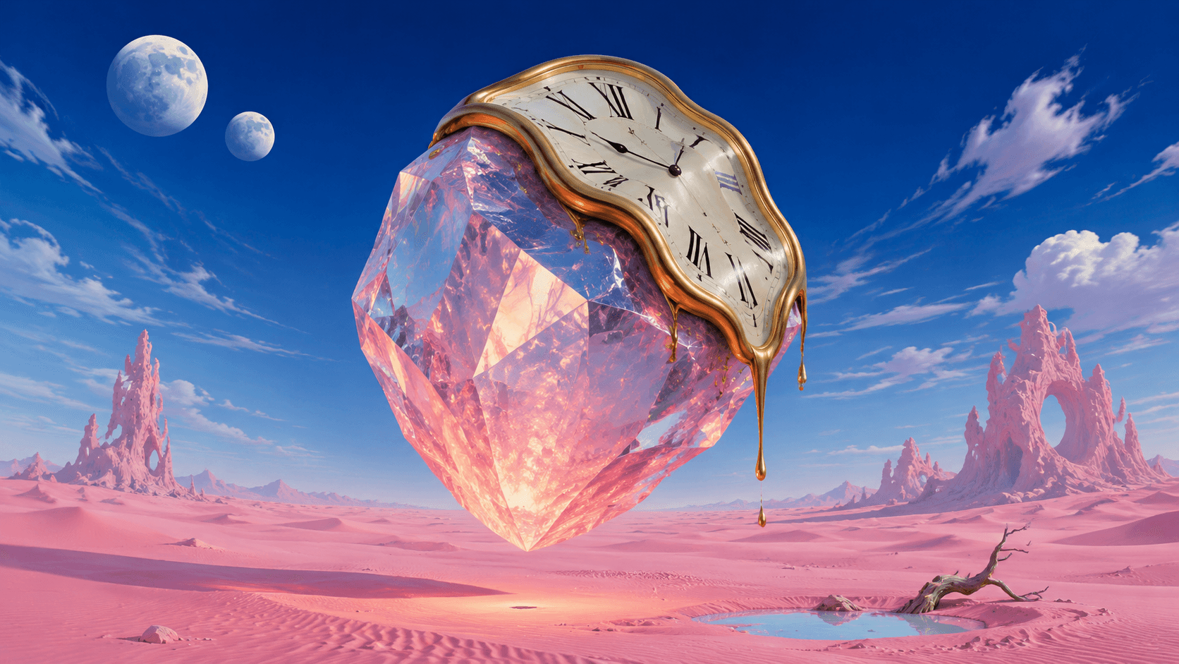 Surreal Melting Clock Art