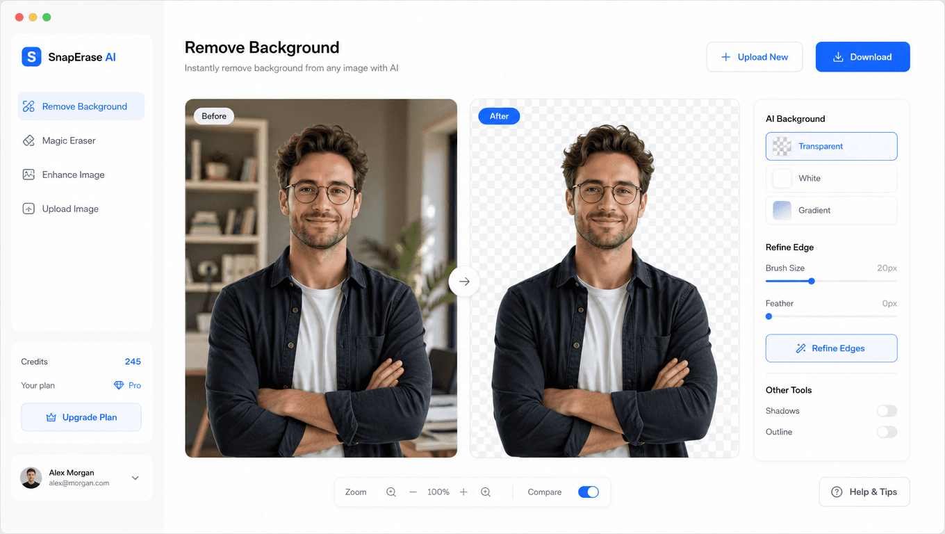 AI Background Removal Process