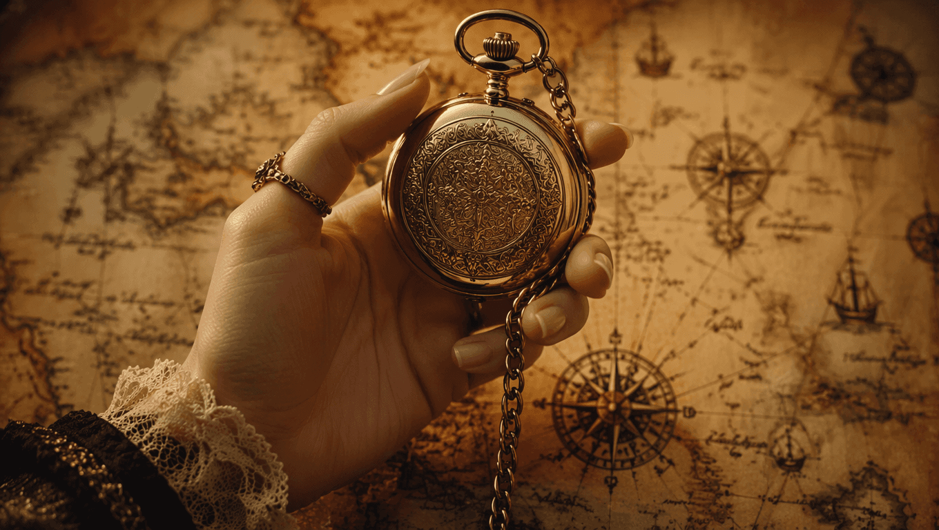 Hand holding pocket watch