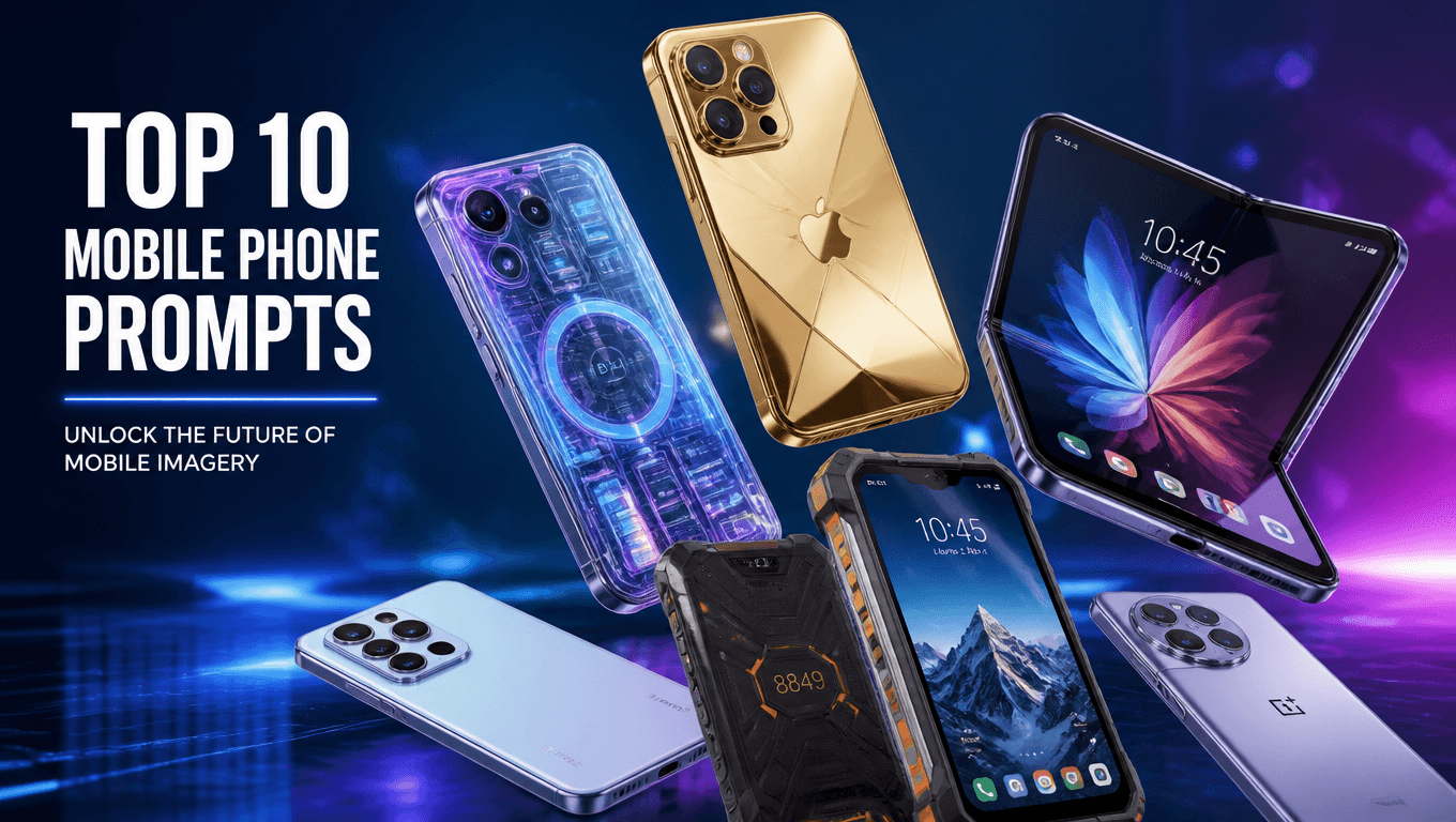 Top 10 Best Mobile Phone Image Prompts for Flux 1 AI 2025