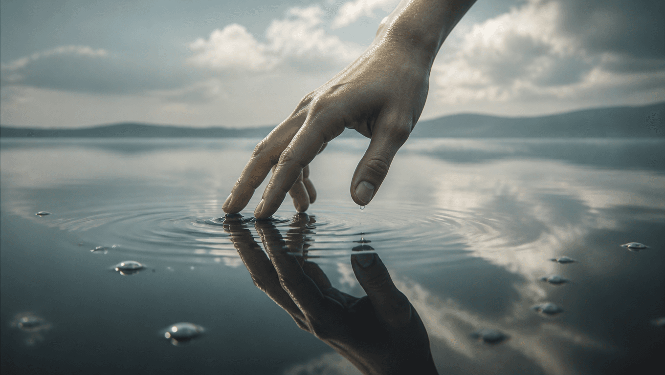 Surreal hand emerging