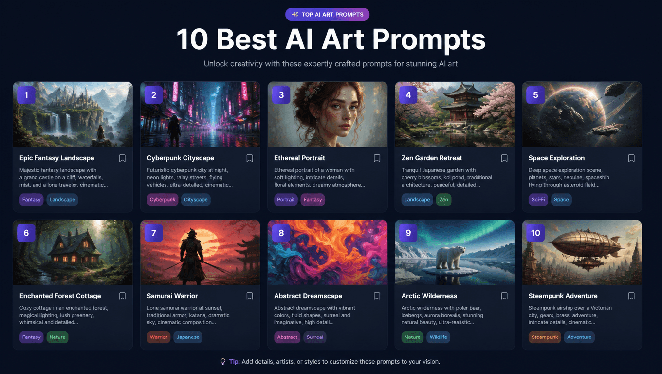 Top AI Art Prompts Collection