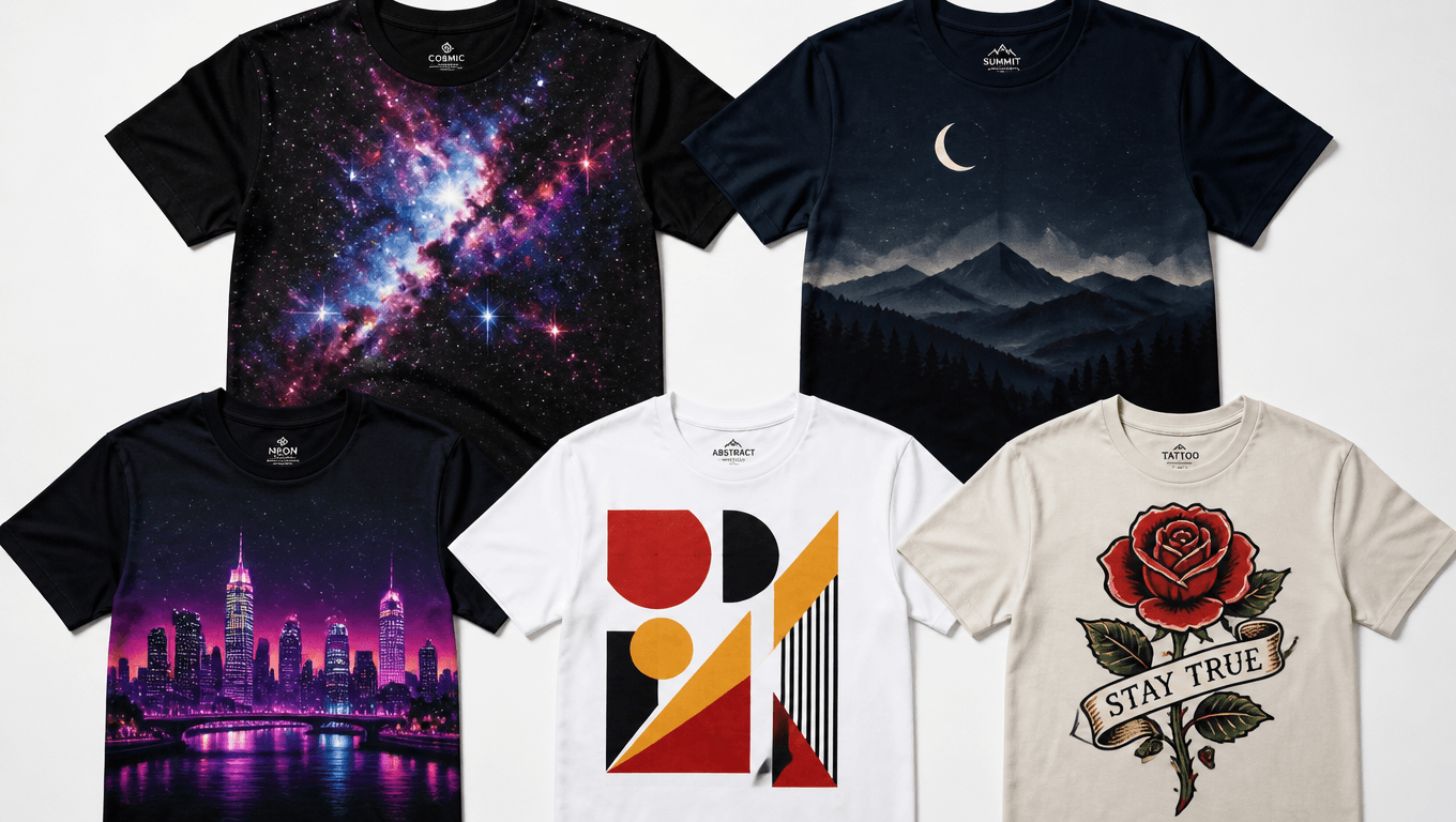 Top 5 T Shirt Design Images Created with Flux 1 AI 2025