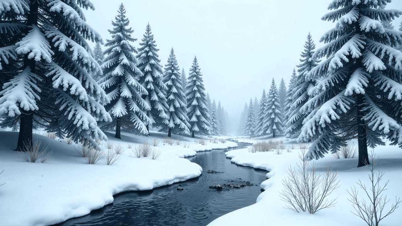 Snowy Pine Forest
