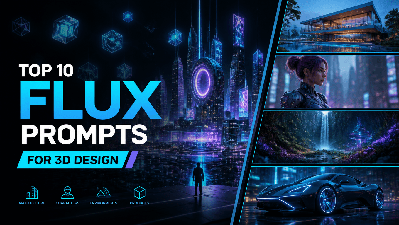 Top 10 Best Flux Prompts for 3D Design & Modeling AI