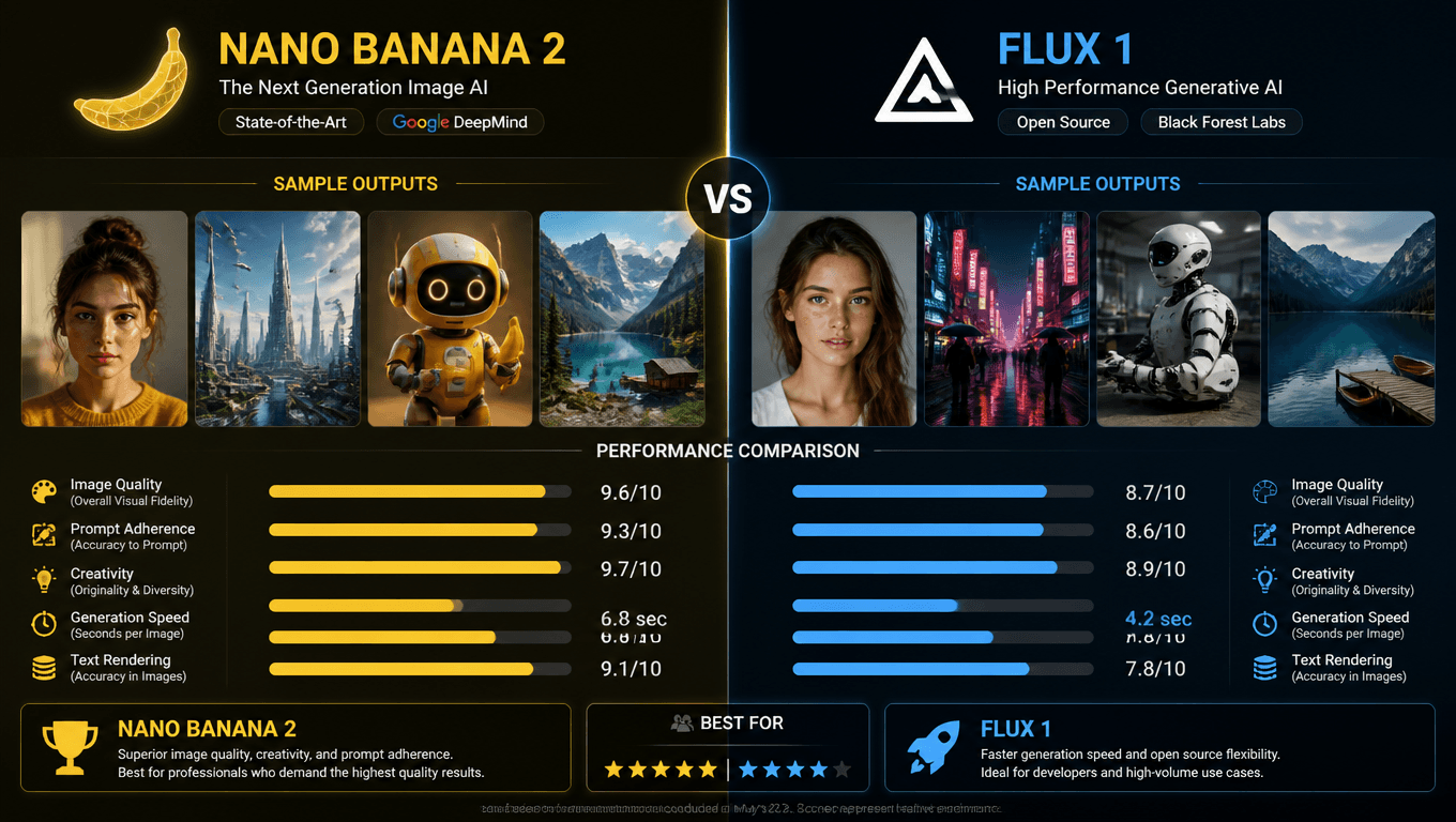 Nano Banana 2 vs Flux 1 Comparison