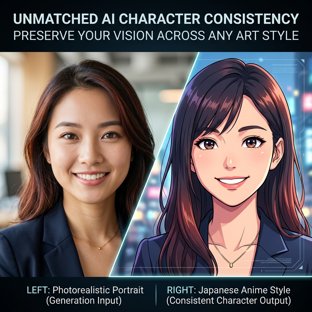 AI style transfer showing character consistency
